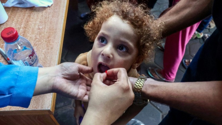 The second round of the polio vaccination campaign in the Gaza Strip began on October 14