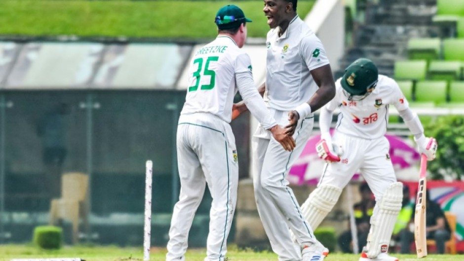 South Africa's Kagiso Rabada celebrates his 300th Test wicket