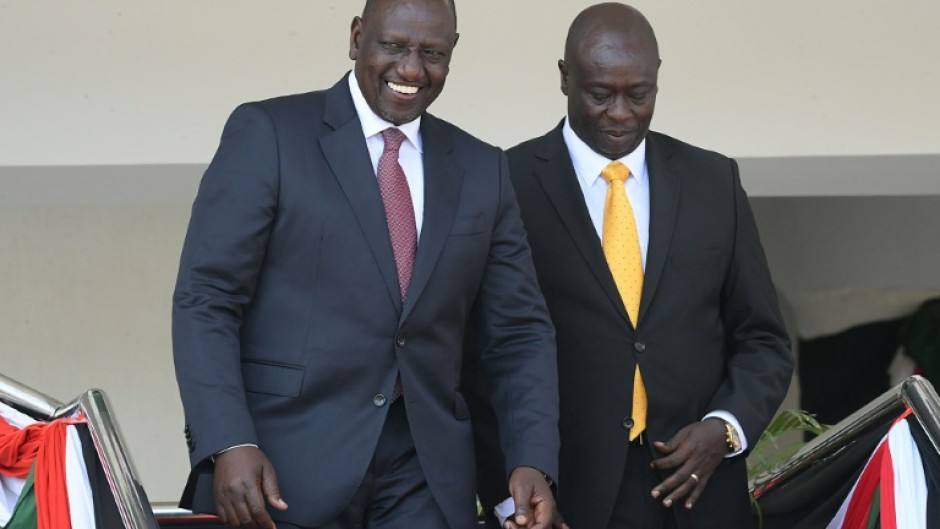 Kenyan President William Ruto (L) had a public falling out with his deputy Rigathi Gachagua 