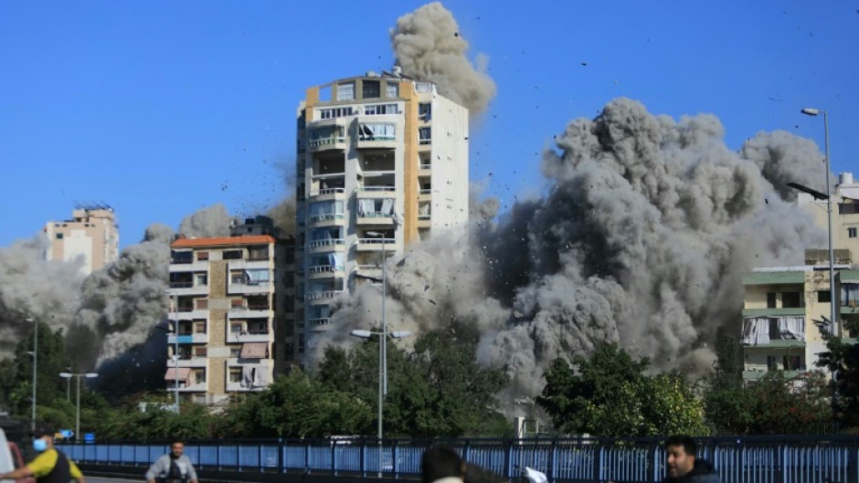 An Israeli air strike hits Beirut's southern suburb of Shayah