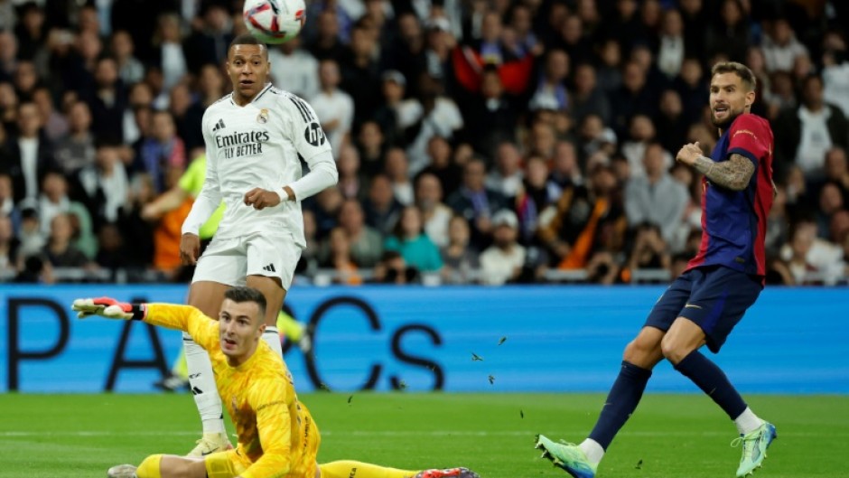 Real Madrid's French forward Kylian Mbappe was caught offside on numerous occasions against Barcelona