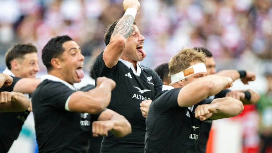 New Zealand performing the haka before last weekend's test in Japan 