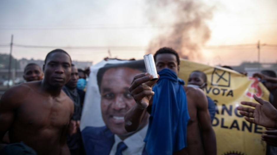 Protesters demonstrated earlier this month after an announcement that the ruling Frelimo party had won elections  