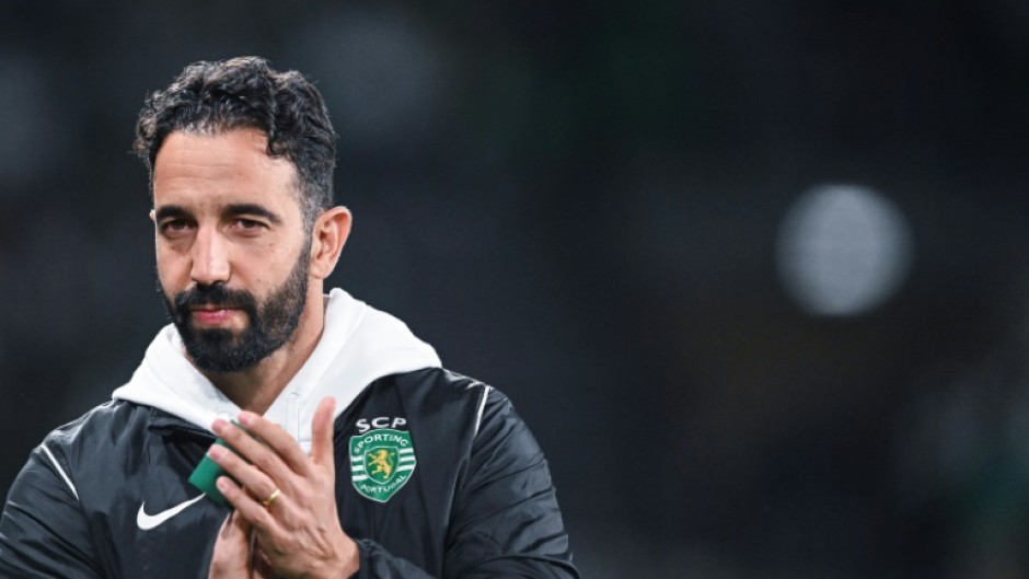 Man of the moment: Ruben Amorim gives instructions to his Sporting Lisbon players during Friday's 5-1 win over Estrela