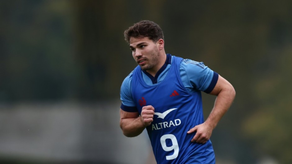 Antoine Dupont during training with France this week