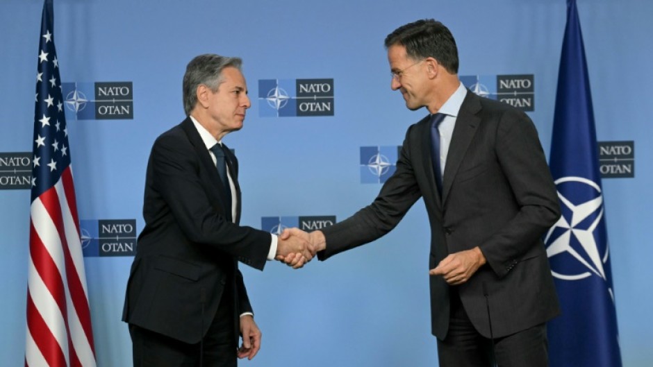 US Secretary of State Antony Blinken addressed reporters alongside NATO chief Mark Rutte