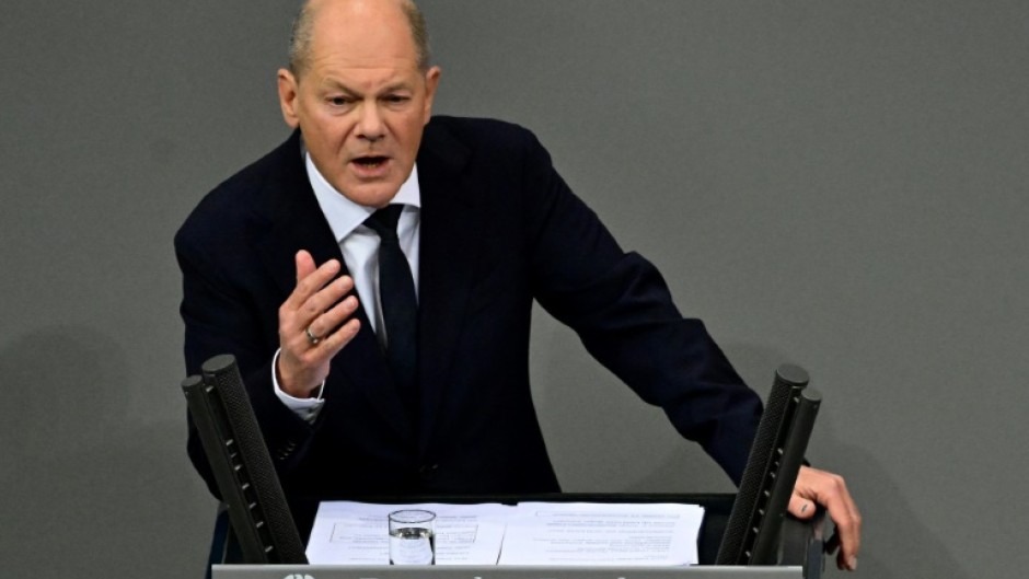 German Chancellor Olaf Scholz gives his first parliamentary addresss since his coalition broke up