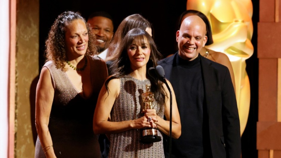 Quincy Jones's daughter, the actress Rashida Jones, accepted the Oscar, telling the audience that the legendary hitmaker had been 'really excited to attend tonight'