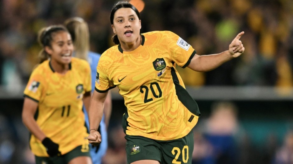 Sam Kerr (centre) was targeted by homophobic abuse online