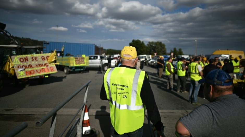 Farmers blockade the A9 motorway, a crucial trade route between Spain and the rest of Europe, at Le Boulou