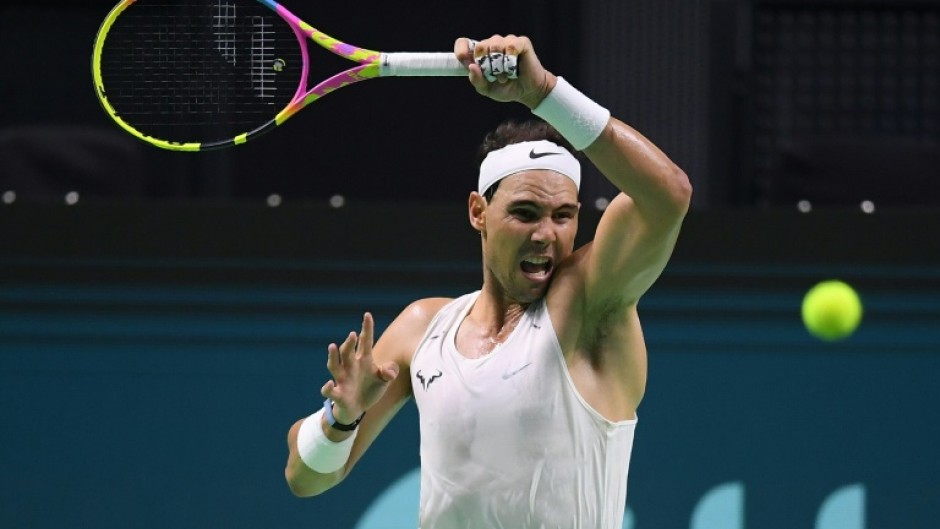 Spain's Rafael Nadal trains ahead of the Davis Cup finals in Malaga, where he will retire from professional tennis