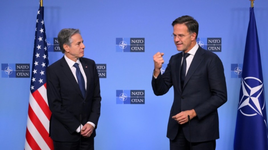 US Secretary of State Antony Blinken -- who was welcomed by NATO chief Mark Rutte for his last visit to the alliance -- gave no indication of a policy shift on Ukraine membership