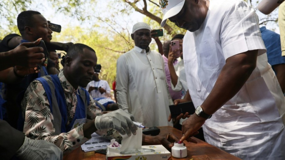 Former Ghana President John Mahama, seen here voting, had twice before sought to reclaim the presidency