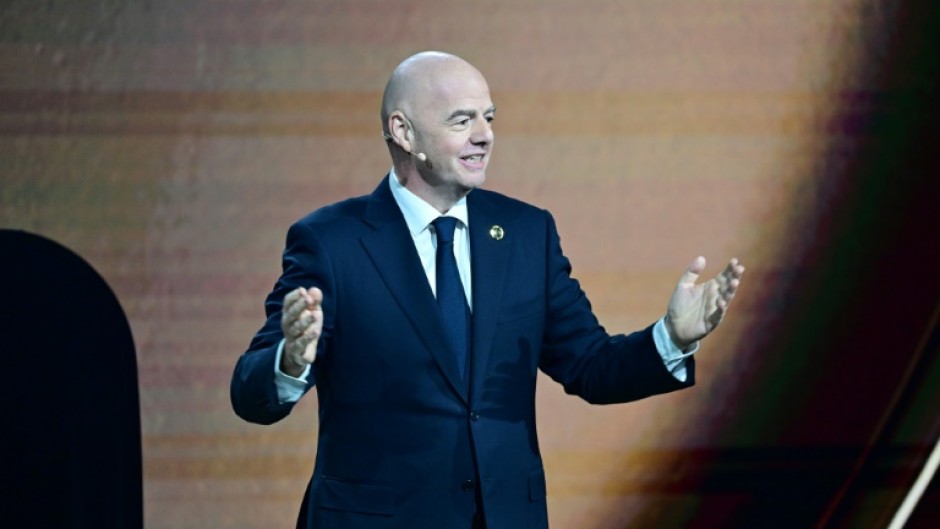 FIFA president Gianni Infantino pictured at the draw for the Club World Cup last week -- FIFA will confirm the hosts for the 2030 and 2034 World Cups on Wednesday