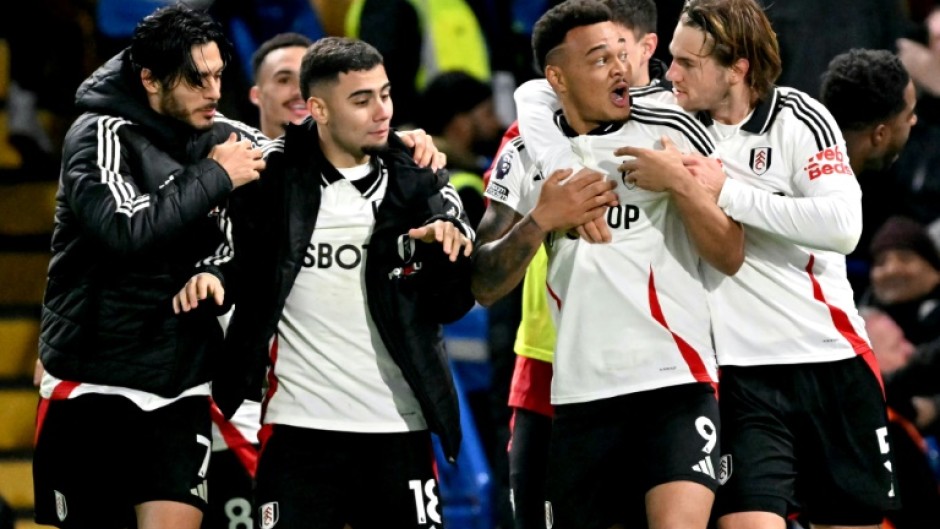 Rodrigo Muniz (2nd right) scored Fulham's dramatic late winner at Chelsea