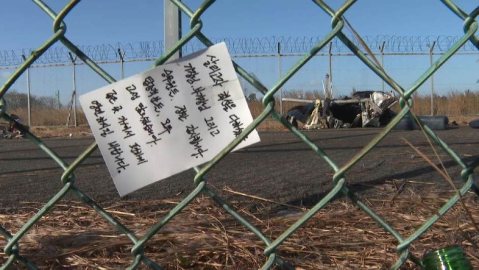 'Thank you captain': Small tribute near South Korea plane crash site as salvage continues