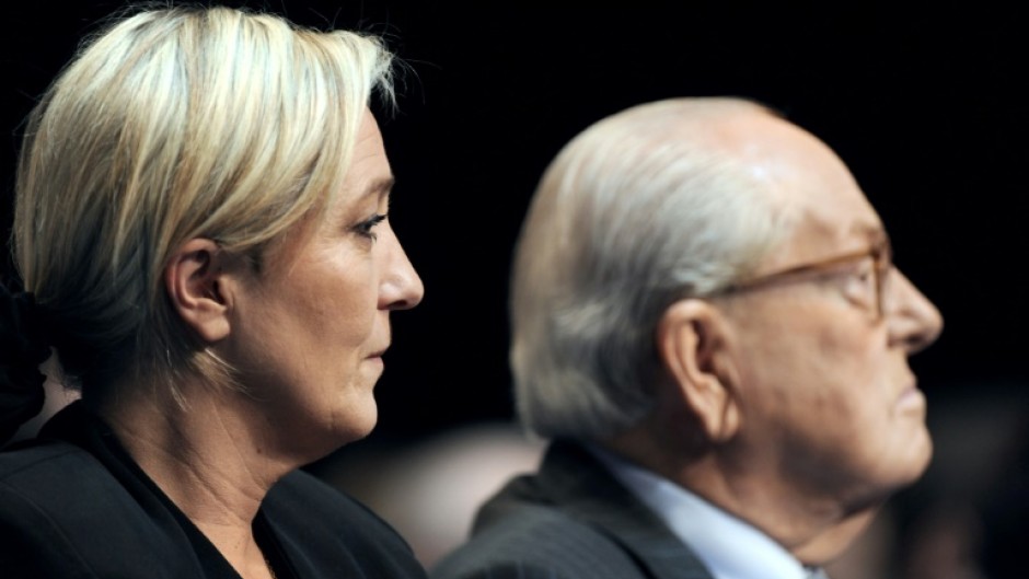 Marine Le Pen (L) and Jean-Marie Le Pen