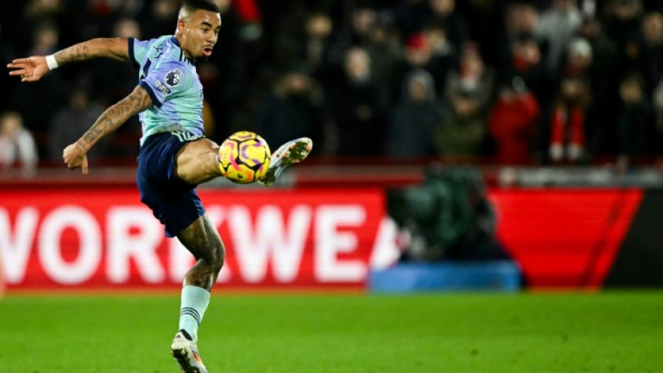 In form: Arsenal striker Gabriel Jesus scored his sixth goal in four games during a 3-1 win at Brentford