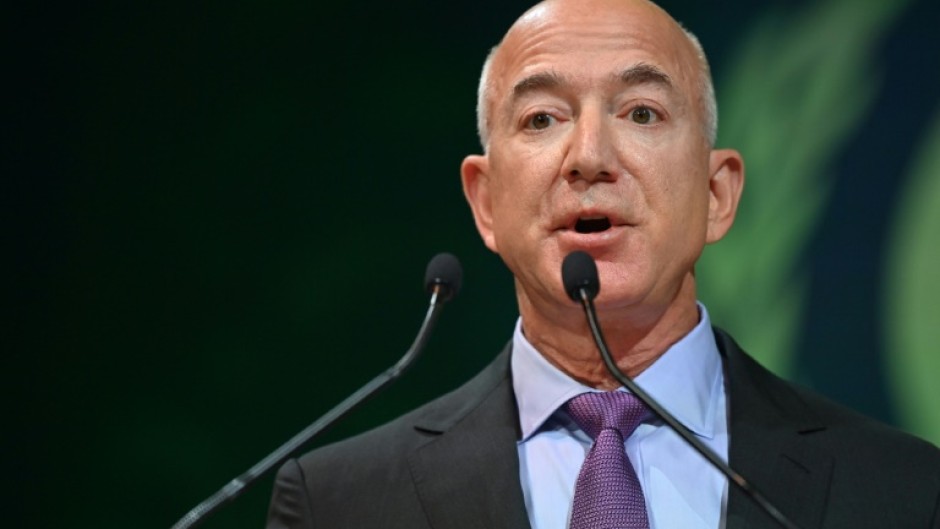 Jeff Bezos, pictured in November 2021, founded Blue Origin two years before Elon Musk started SpaceX -- but the company has progressed at a far slower pace