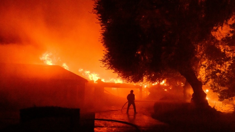 Four major fires were burning around Los Angeles