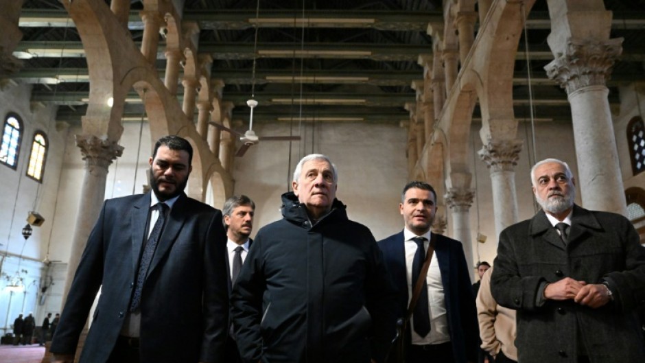 Italian Foreign Minister Antonio Tajani visits the eighth-century Umayyad Mosque in the old city of Damascus 