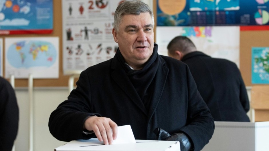 Zoran Milanovic voting in Zagreb on Sunday 