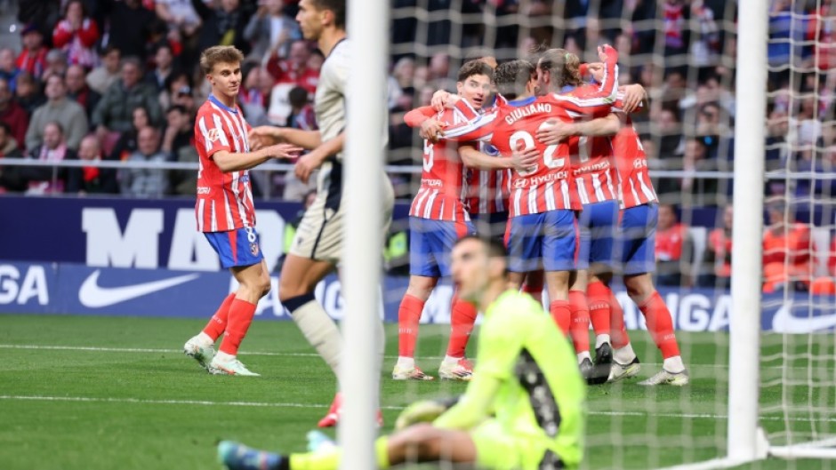 Atletico Madrid forward Julian Alvarez celebrates after scoring his team's winner against Osasuna