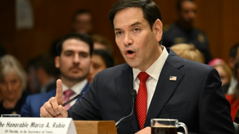 US Senator Marco Rubio testifies before the Senate Foreign Relations Committee on his nomination to be Secretary of State