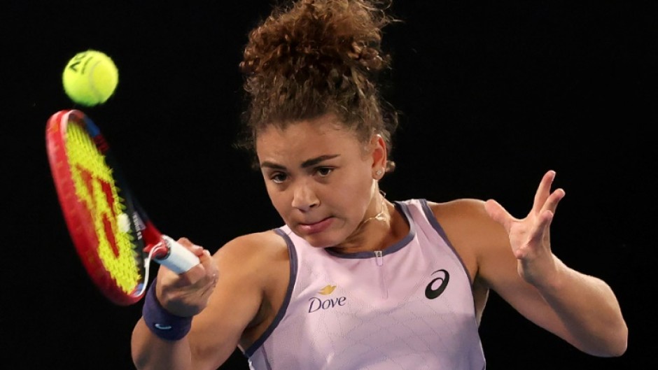 Italy's Jasmine Paolini hits a return against Mexico's Renata Zarazua