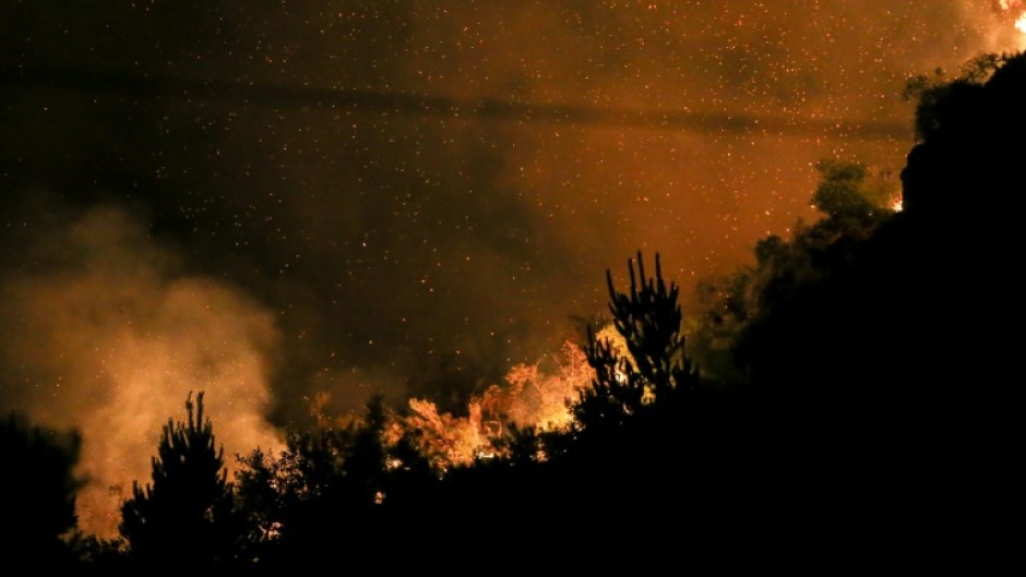 A forest fire is seen in the mountains of Epuyen, in the Patagonian region of Chubut province, Argentina on January 16, 2025