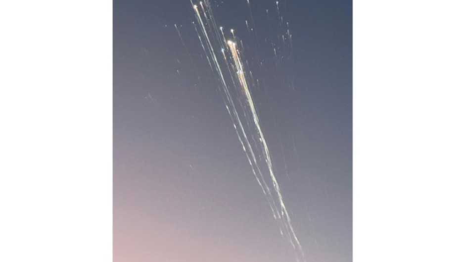 In this handout image courtesy of Greg Blee, debris from the SpaceX Starship is seen in the sky near Providenciales, Turks and Caicos on January 16, 2025