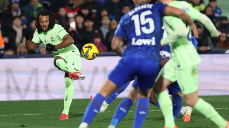 Barcelona's French defender Jules Kounde scored the opening goal in the draw against Getafe on Saturday