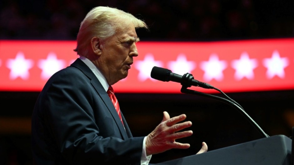 US President-elect Donald Trump speaks at a MAGA victory rally in Washington, one day ahead of his inauguration ceremony