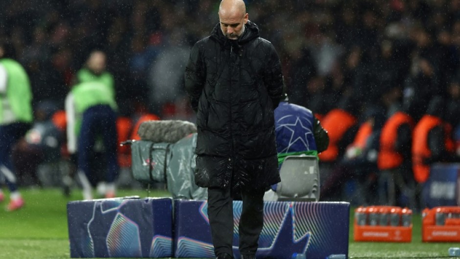 Pep Guardiola saw his Manchester City side surrender a two-goal lead to lose 4-2 to PSG in the rain in Paris