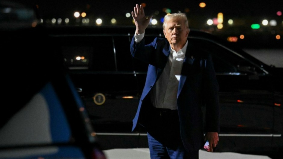 US President Donald Trump has arrived in Las Vegas, where he will give a speech at the end of his first week back in the White House