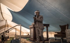 Prophet Paseka Motsoeneng, popularly known as Prophet Mboro, wears a face mask as he celebrates inside the Incredible Happenings Ministry Church, in Katlehong, Ekurhuleni on June 07, 2020. 