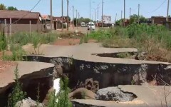 One of the many sinkholes in Khutsong.