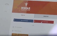 The NSFAS student portal seen on a computer.