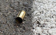 File: A bullet casing at a crime scene. GettyImages/christelista