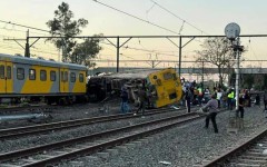 The scene of the train derailment at Dal Josafat station in Paarl. Supplied