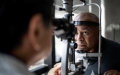 File: An ophthalmologist examining a patient's eyes. GettyImages/FG Trade