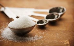 File: Tablespoon filled with granulated sugar. GettyImages/knape