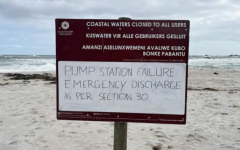 A sign on a Cape Town beach. eNCA