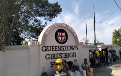 People picketing outside the Queenstown Girls' High School. eNCA/Ronald Masinda