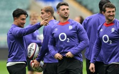 Ben Curry (centre) and Tom Curry (right) will both start for England against Ireland in their 2025 Six Nations opener