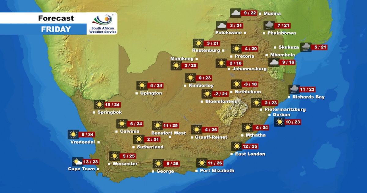 Weather Forecast - Friday, 24 July 2020 | eNCA