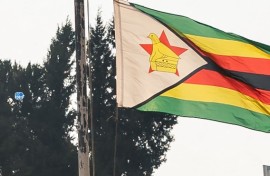 File: The national flag of Zimbabwe. (Jekesai NJIKIZANA / AFP)