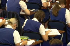 Matric pupils writing their exam. 