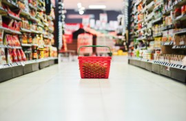 A basket with food seen in a supermarket. GettyImages/Adene Sanchez