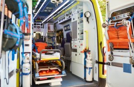 The interior of an ambulance. GettyImages/xavierarnau